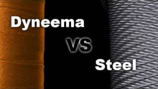 Dyneema rope VS steel rope - strength test - break test
