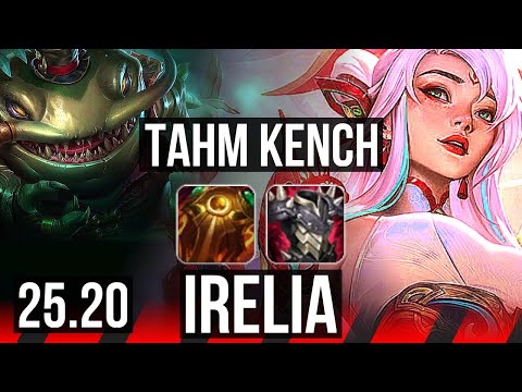 TAHM KENCH vs IRELIA (TOP) | 7/0/3, 1300+ games, Godlike | KR Master | 25.20