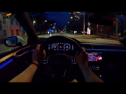 2021 Volkswagen Arteon Night POV Driving: Stunning City Lights & Smooth Ride!