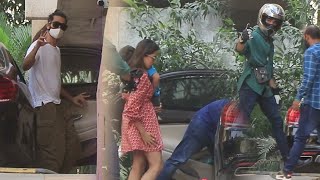 Shahid Kapoor Mira Rajput with kids and Ishaan Khatter Spotted at his mom's house in Versova