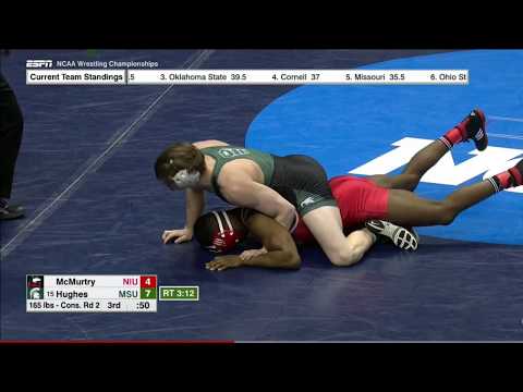 2017 NCAA Wrestling 165lbs: Drew Hughes (Michigan State) vs Shaun McMurty (Northern Illinois)