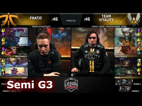 Vitality vs Fnatic | Game 3 Semi Final S8 EU LCS Spring 2018 | VIT vs FNC G3