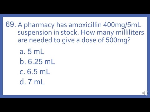 PTCB PTCE Practice Test Question 69 - Suspension Dose Math Calc (Pharmacy Technician CPhT Test Prep)