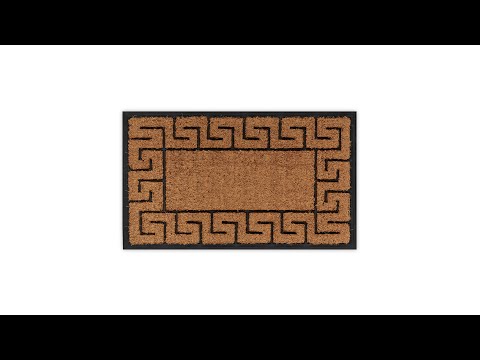 Fußmatte Gummi & Kokos Muster Schwarz - Braun - Naturfaser - Kunststoff - 75 x 3 x 45 cm