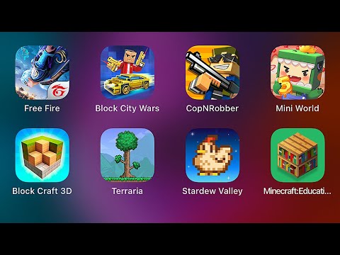 Free Fire,Block City Wars,CopNRobber,Mini World,Block Craft 3D,Terraria,Stardew Valley,MineCraft Edu