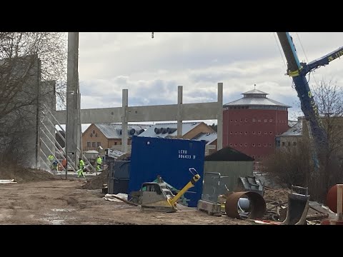 BYGGE av nya PARKDALASKOLAN #1 (2021-04-12) - Ronneby - iPhone SE (Angelskogsvägen)