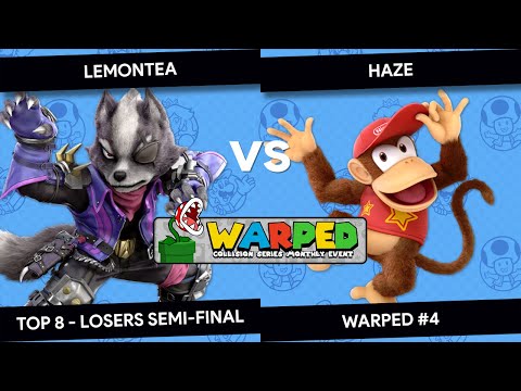 Warped #4 - LemonTea (Wolf/Fox) vs Haze (Diddy Kong) - Top 8 - Losers Semi-Final