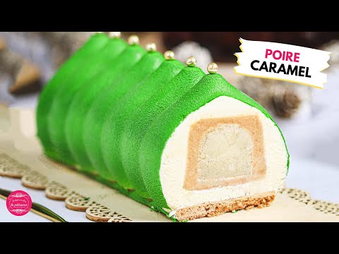 Pear, Vanilla and Caramel Yule Log