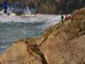 Man swept away by giant wave