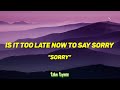 Justin Bieber Sorry Lyrics Is It Too Late Now To Say Sorry
