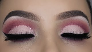 Soft Pink Glitter Cut Crease Tutorial