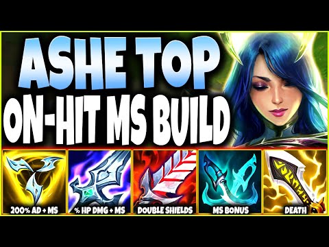 Ashe Top Lane but with an ON-HIT MAX MS CRITICAL BUILD to be UNSTOPPABLE 🔥 LoL Top Ashe s12 Gameplay