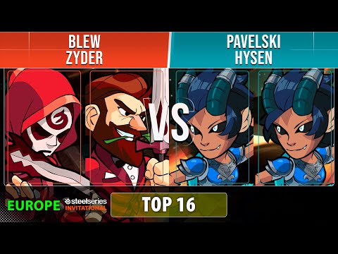 Blew & Zyder VS Pavelski & Hysen - Top 16 - EU - Brawlhalla SteelSeries Invitational 2022