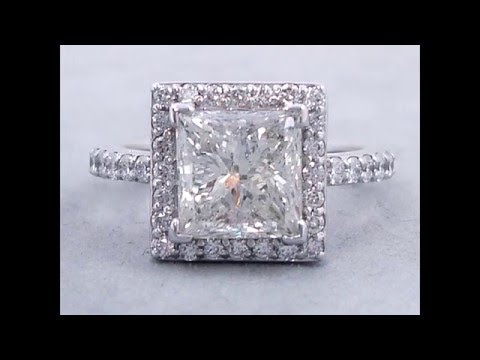 3.58 ctw Princess Cut Diamond Engagement Ring - BigDiamondsUSA