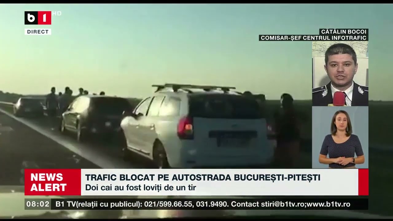 TRAFIC BLOCAT PE AUTOSTRADA BUCUREȘTI PITEȘTI_Știri B1_25 aug 2022