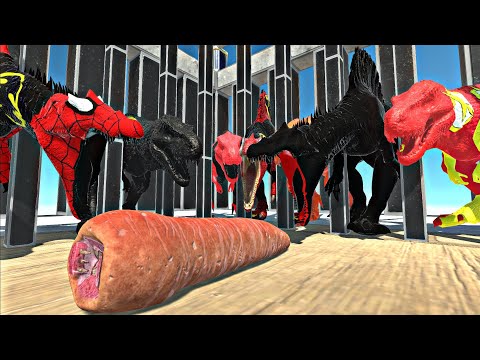 Dinosaurs Battle Baby T Rex Attacked By Giant Invertebrates - Animal Revolt Battle Simulator
