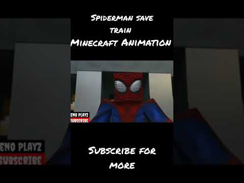 Spiderman saves train from crashing in #minecraft #animation #spiderman #tobeymaguire #shorts #viral