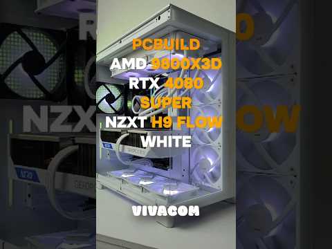 AMD9800X3D+RTX4080 SUPER+NZXT H9 FLOW WHITE PC,크라켄360RGB,NXZT 쿨러풀셋팅조립,PCBUILD #pcbuild #gamingpc