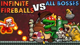 [TAS] Infinite Fireballs Mario VS All Bosses | HD 60FPS