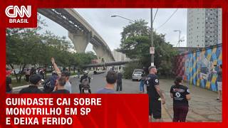 Vídeo: Guindaste cai sobre monotrilho e deixa ferido; veja últimas informações de acidente | CNN PRIME TIME