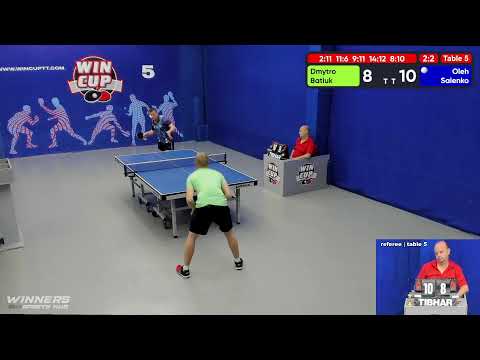 02:30 Батюк Дмитрий  (2:3)  Саенко Олег  стол 5  ЮГ-6  02.06.22