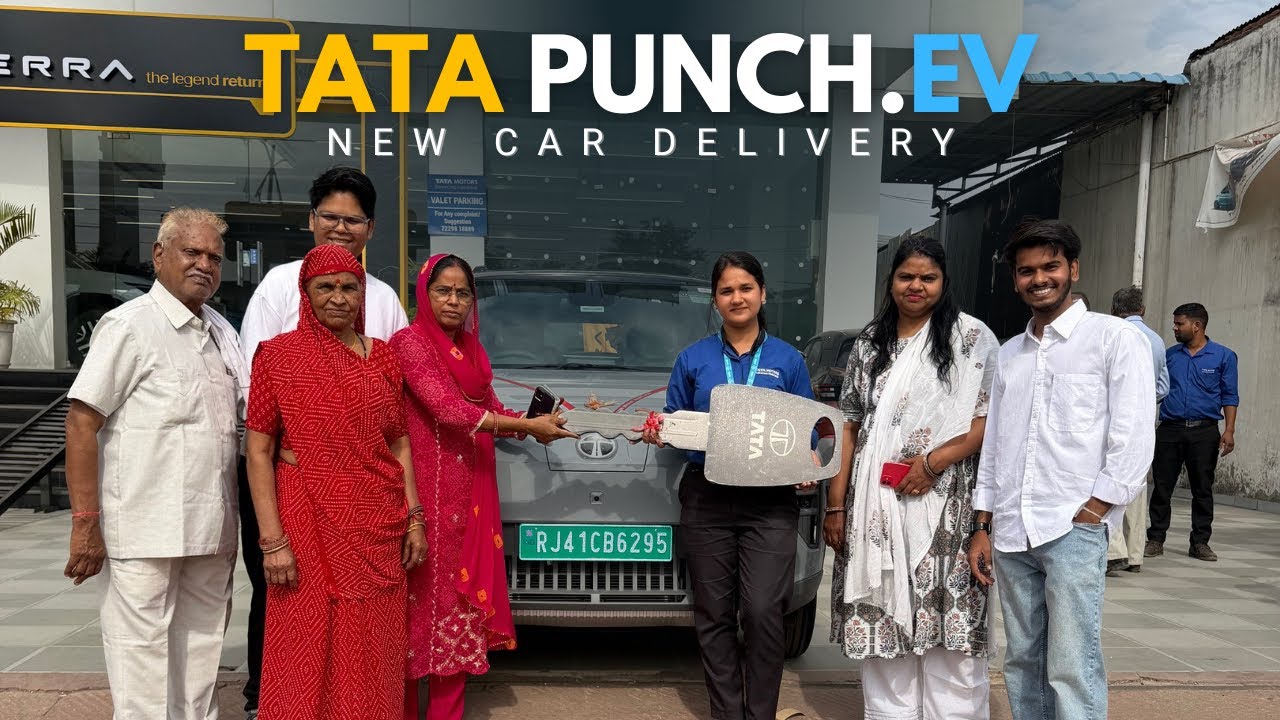 Tata Punch EV Facelift Delivery 🎉 | New Car Delivery Vlog | First Look ⚡