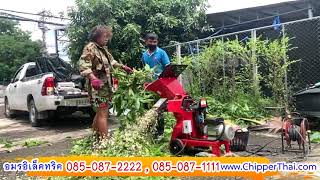 เครื่องสับย่อยกิ่งไม้ใบไม้อเนกประสงค์ไฟฟ้ามีล้อ M2 มอเตอร์3HPรอบจัด 085-087-2222 อมรอิเล็คทริค