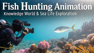 Fish Hunting Animation 😅 and eating| Knowledge World & Sea Life Exploration#fun #knowledgeworld
