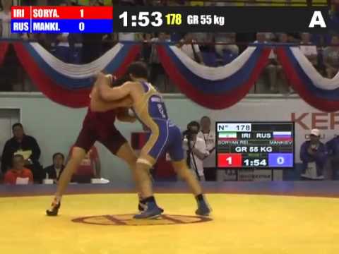 Hamid Sourian (Iran) vs Nazir Mankiev (Russia) 55kg 2012 Greco Roman World Cup