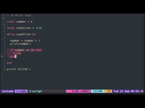 Lua Tutorial With Neovim Loop While Loop