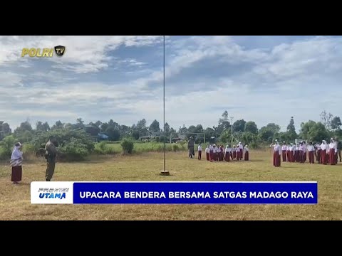SATGAS MADAGO RAYA AJAK SISWA SD GELORAKAN SEMANGAT KEBANGSAAN