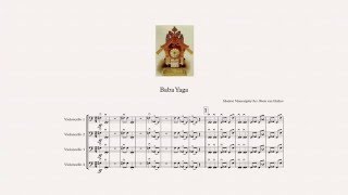 Baba Yaga for cello quartet (midi score)