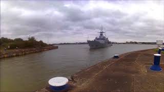 LE Samuel Beckett arrives in London for DSEi 2017