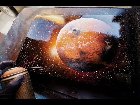 Crater planet SPRAY PAINT ART by Skech