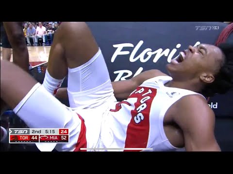 Scottie Barnes gets injured! Leaves the game against the Heat