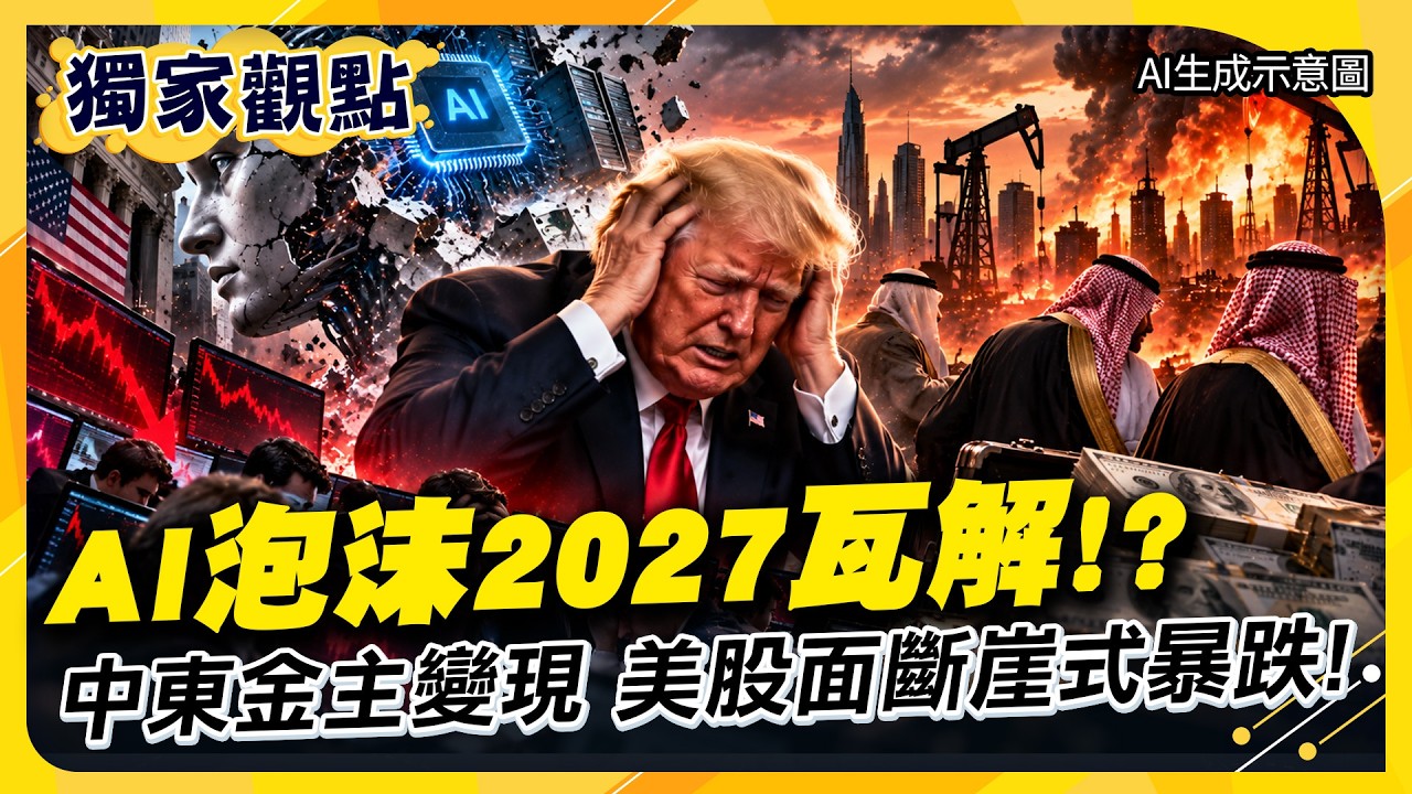 AI泡沫2027全面瓦解!? 美股倒V已成型 戰火逼中東金主拋科技股變現 華爾街套利失敗抽腿美股斷崖式暴跌 #環球大戰線 #寰宇新聞