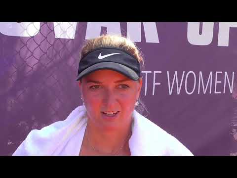 EMPIRE Slovak Open 2018: 1QR, interview, Vivien JUHASZOVA (SVK) - Anjana SURESH (CAN) 6-1 6-1