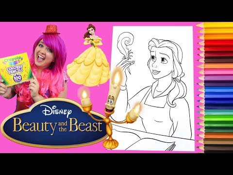 Coloring Belle Beauty and the Beast Coloring Book Page Colored Pencil | KiMMi THE CLOWN Video