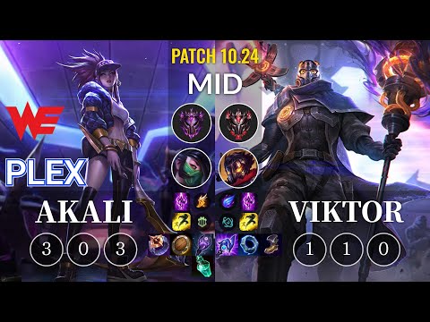 WE Plex Akali vs Viktor Mid - KR Patch 10.24