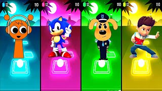 Sprunki 🆚 Snic Prme Vq🆚 Sherif Labrador 🆚 Paw Patrol in Tiles Hop EDM Rush🎶