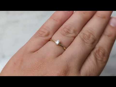 0.25ct Lab Diamond Oval Engagement Ring, Oval Lab Diamond and Solitaire Wedding Ring