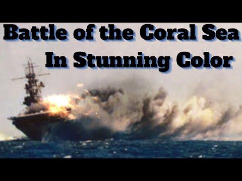 First Carrier Battle in History. Battle of the Coral Sea.