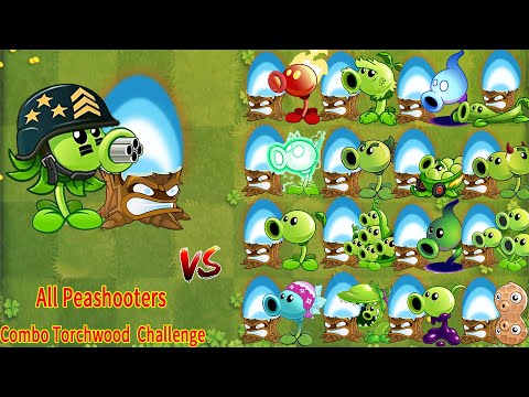 Pvz 2 Gameplay - Mega Gatling Pea & Torchwood Combo Vs All Peashooters - Team Plant Vs Team Plant