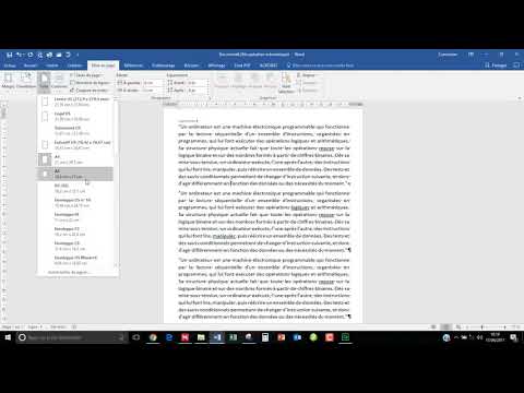 Logiciel Word : Comment changer la taille de votre page