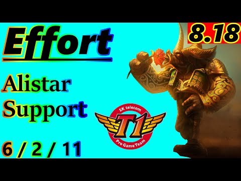 Effort as Alistar Support - S8 Patch 8.18 - KR Challenger - Full Gameplay