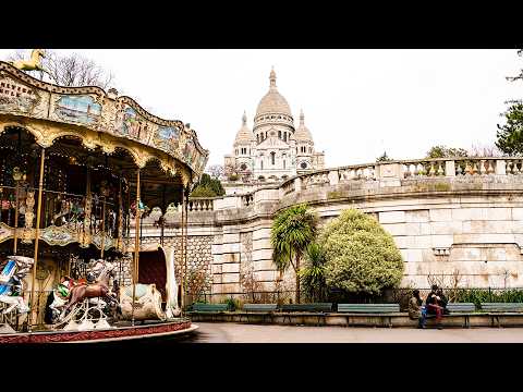 Montmartre Paris Walking Tour | Calm Walk Through Historic Streets | 4K HDR