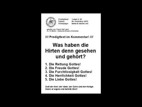 24.12.2019 - 17:00 Uhr / Was haben die Hirten denn gesehen und gehört?