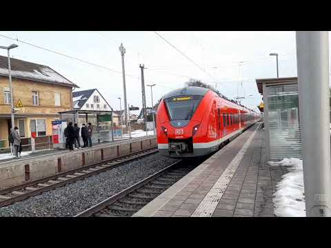 Züge in Bayern Bahnhofsvideo aus Strullendorf bei Bamberg mit ICE 1, BR 442, BR1440, BR 193 & BR 650