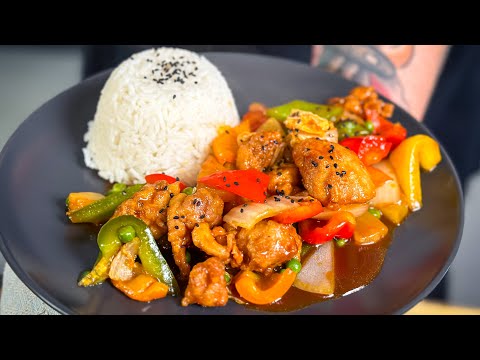 Das BESTE und SCHNELLSTE Hähnchen Süß-Sauer Rezept | In UNTER 15 Minuten!