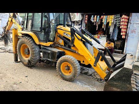 JCB 3DX Bucket and Breaker abhaneri panchayat water pipeline working Process l jcb video